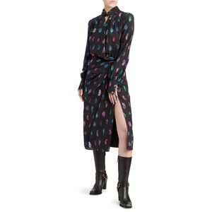 Altuzarra Kat silk midi dress with feather print